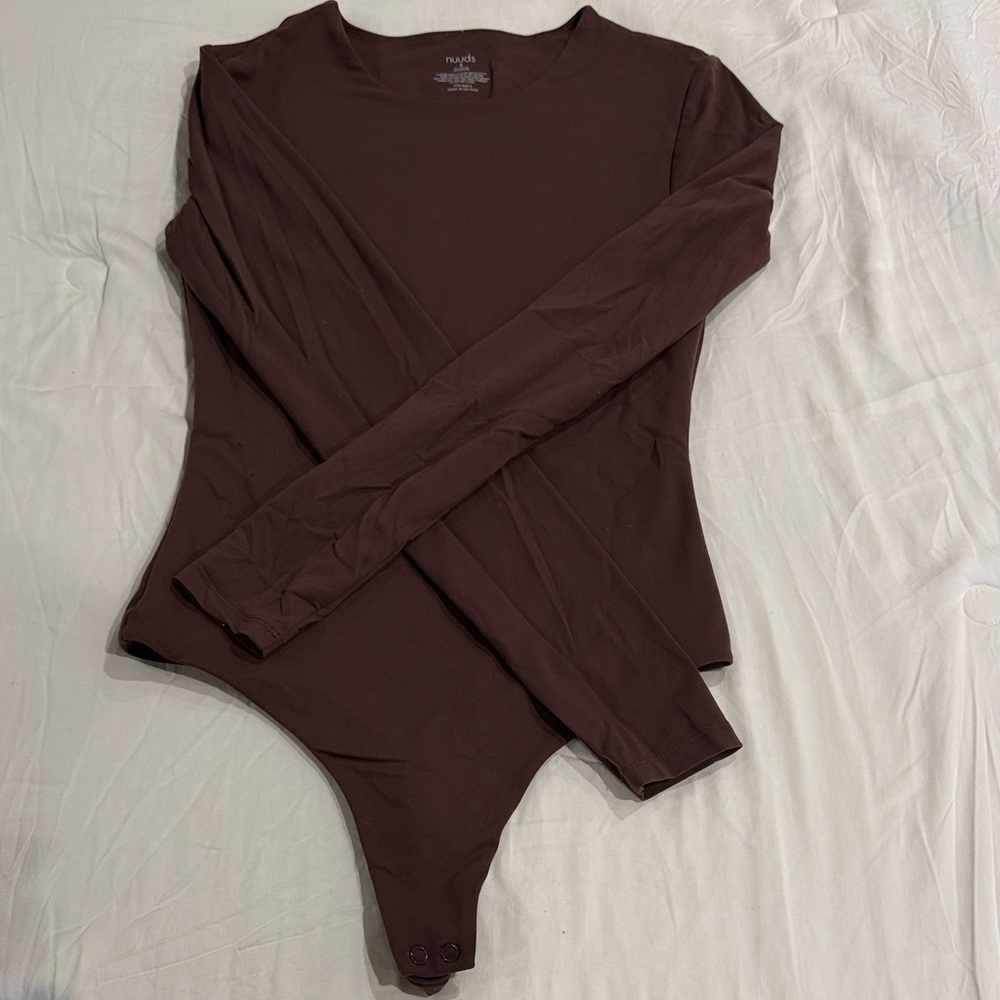 Nuuds chocolate Brown Long Sleeve Bodysuit